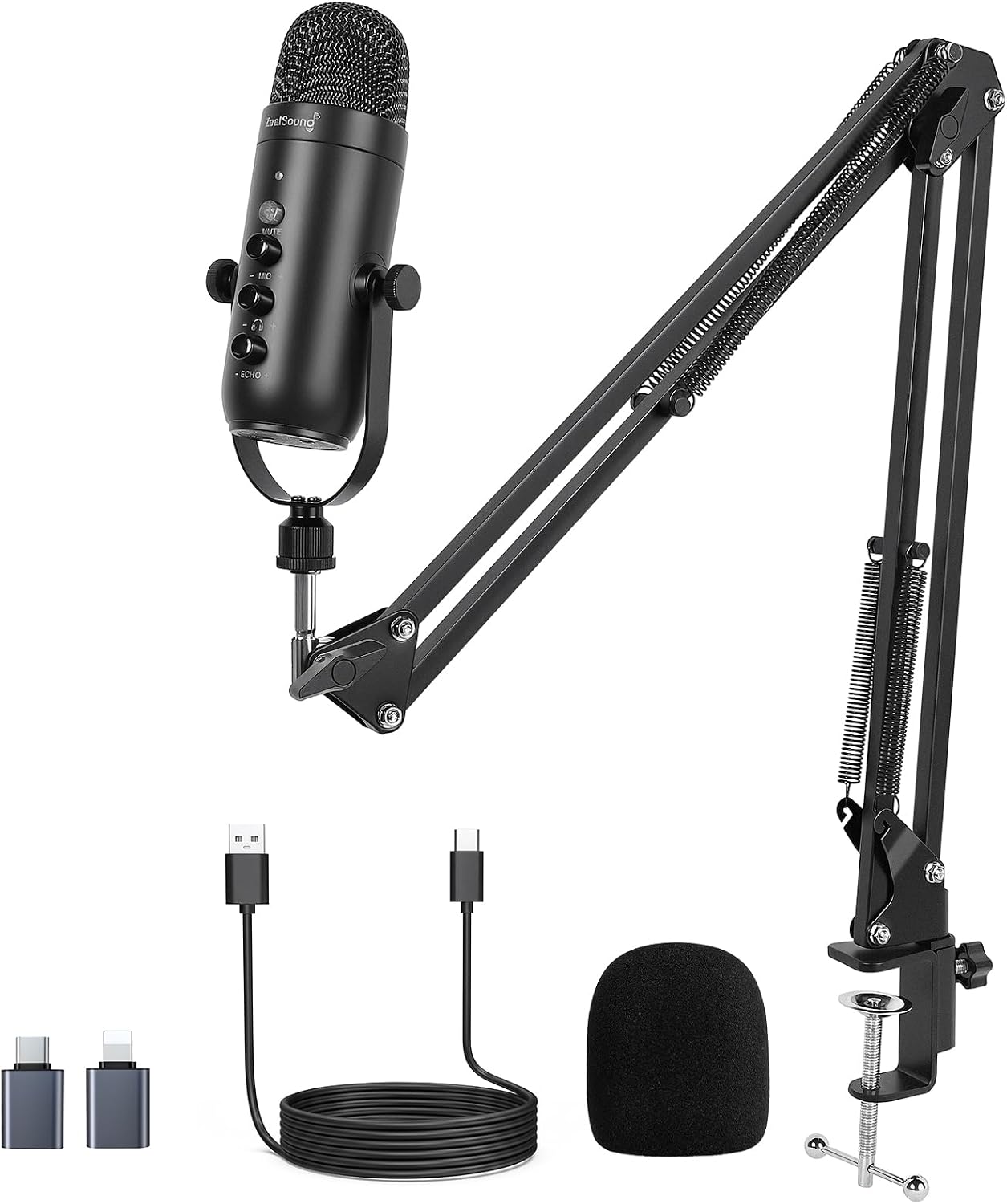 ZealSound Podcast Microphone with Boom Arm