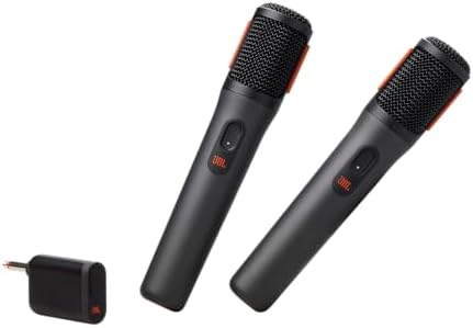 JBL PartyBox Wireless Mic - 2X Digital Wireless Microphones, Rechargeable Battery (20hrs - 700mAh), Clear Voice, Crisp Sound, Stable 2.4GHz Connection, Compatible with All PartyBox Speaker