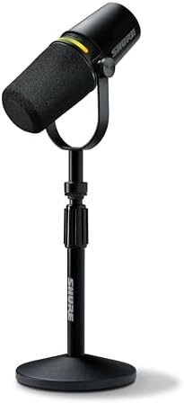 Shure MV7+ USB-C & XLR Podcast Dynamic Mic with Stand - Black