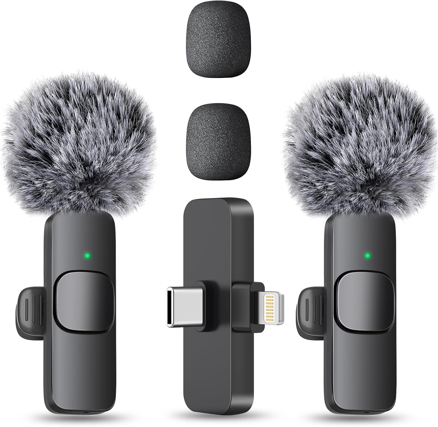 MAYBESTA Wireless Mini Microphone for iPhone, Android Phone - 2 Pack Lavalier Lapel Mic